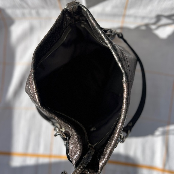 Coach Brooke Hobo Metallic Pewter Leather Tote - Picture 6 of 6